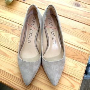 Sole Society suede blocked heels 7.5